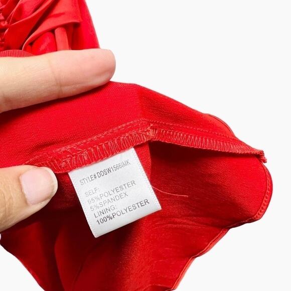4SI3NNA Stacey Wrap Mini Dress in Red Size Medium NWT - Picture 6 of 7